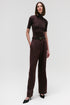 BLUSA GOLA ALTA MARROM